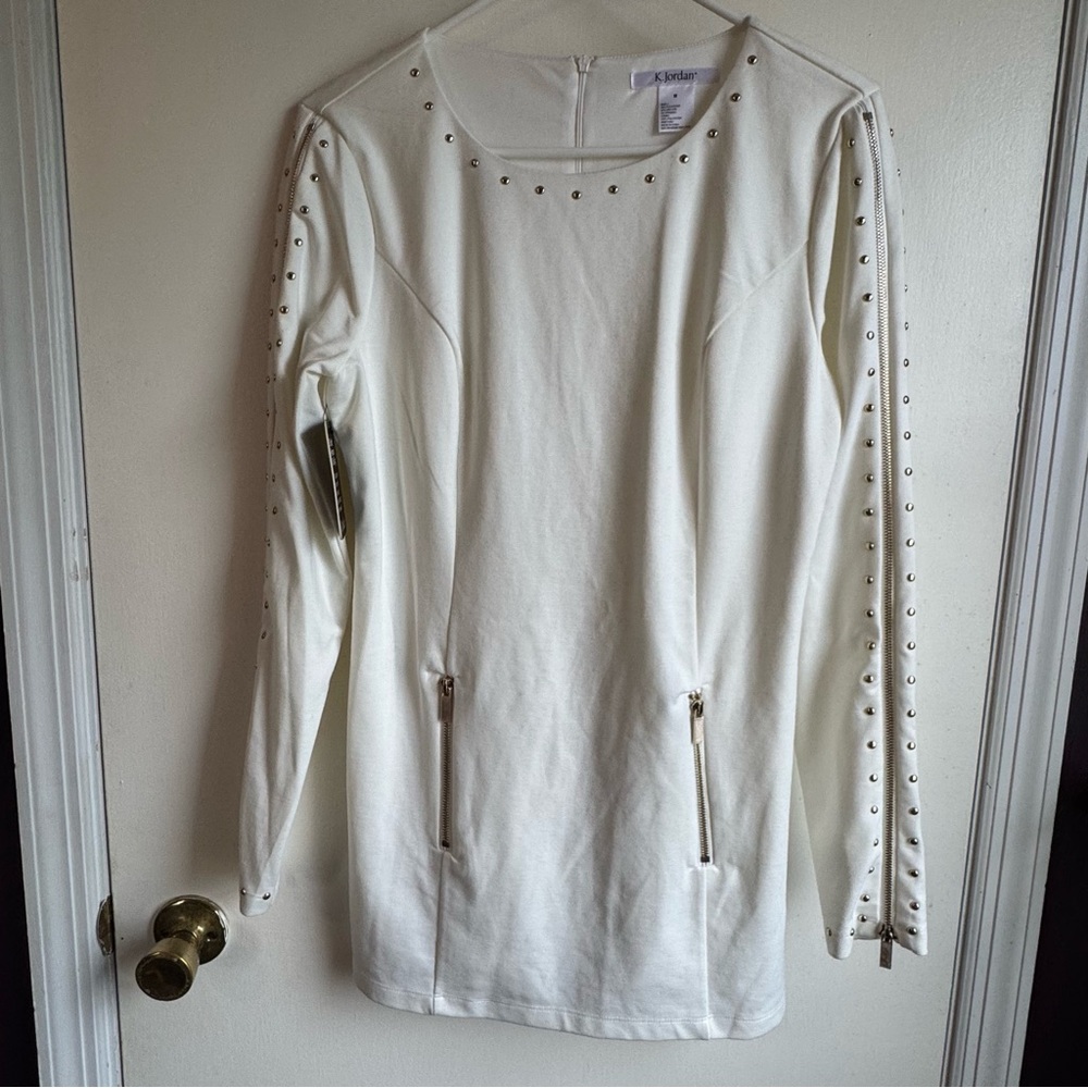 K Jordan Ivory Studded Tunic Top